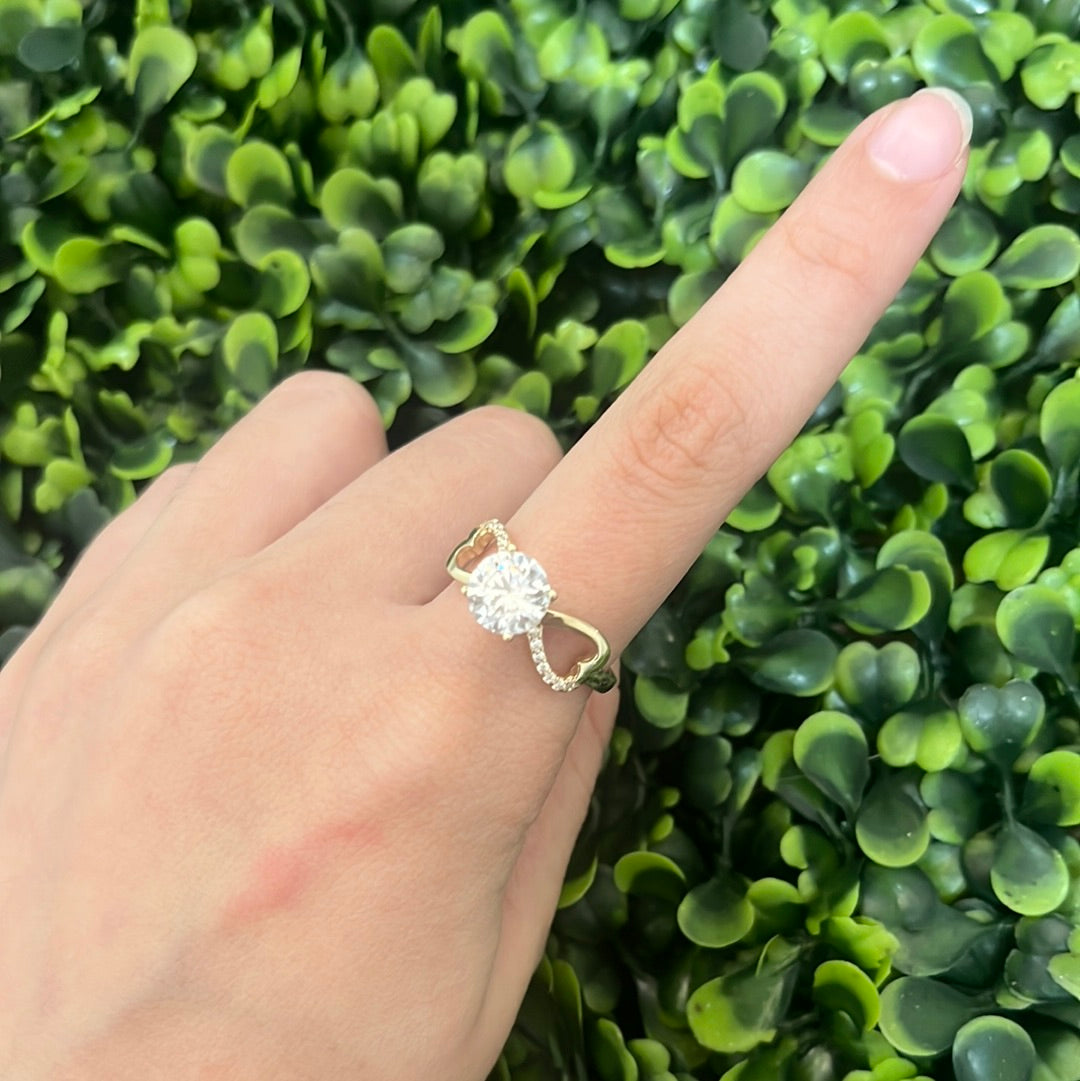SOLITAIRE HEART RING CZ*